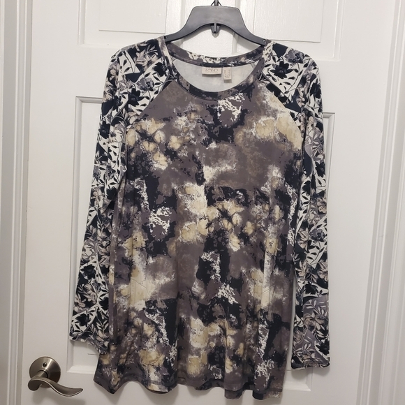 EC LOGO By Lori Goldsteinixed Print Jersey Knit Top Size Medium, casual, comfy - Picture 8 of 11